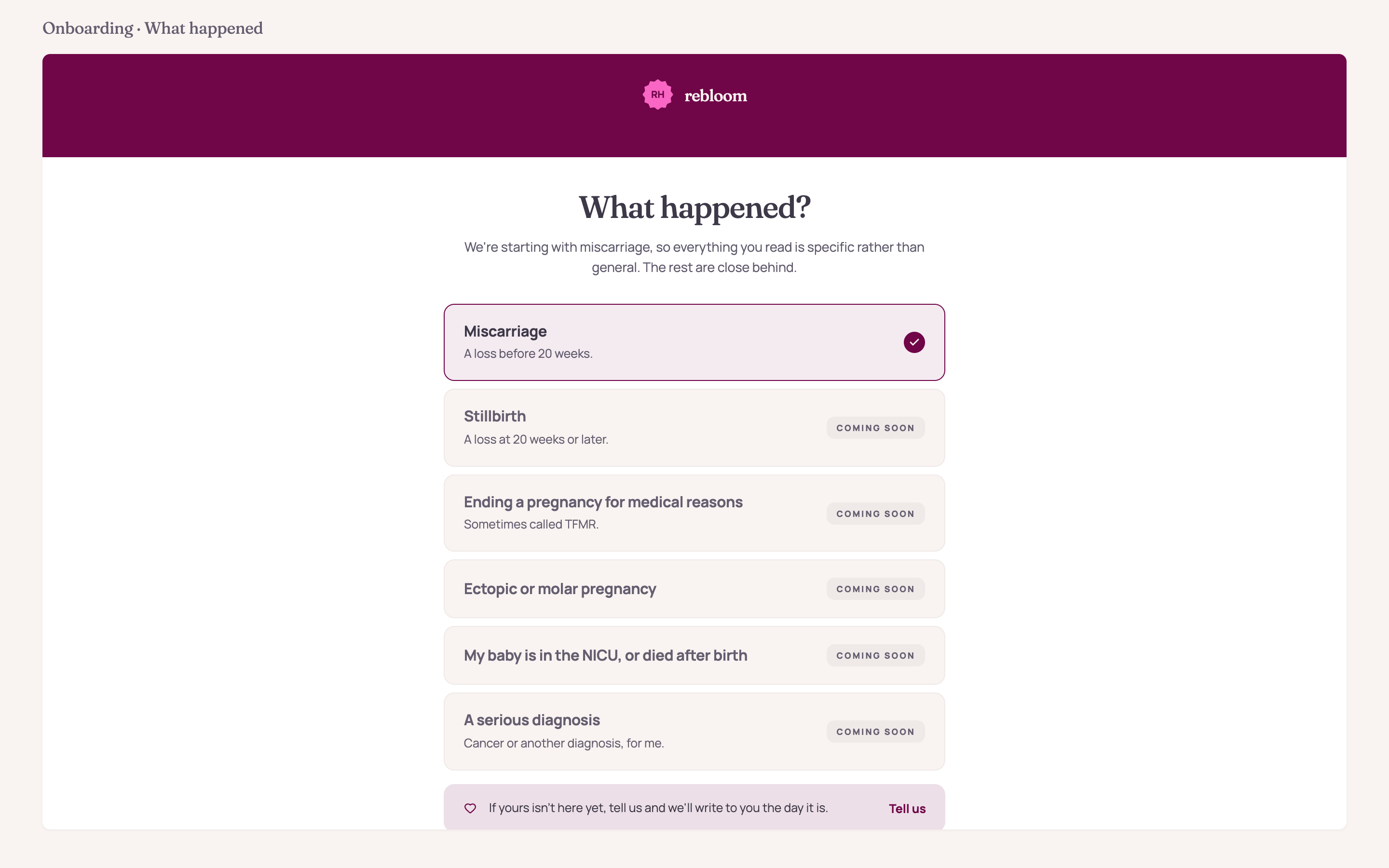 Rebloom onboarding: what happened