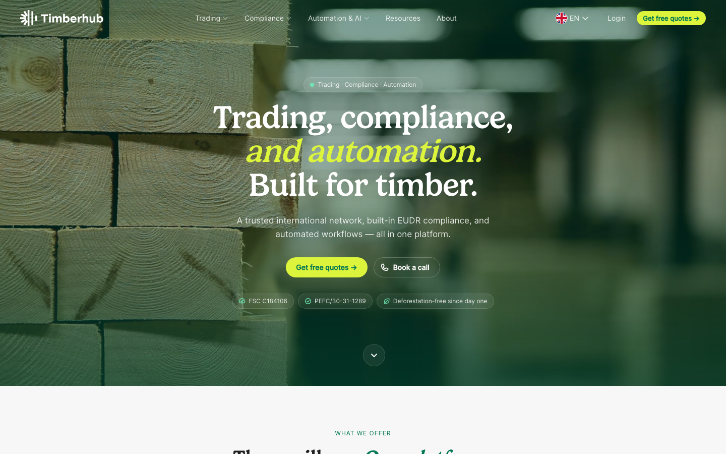 Timberhub homepage