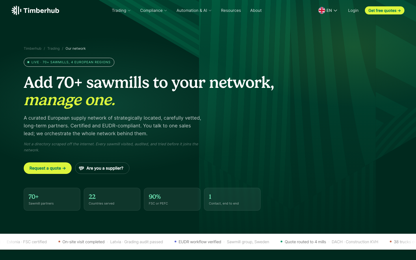 Timberhub sawmill network